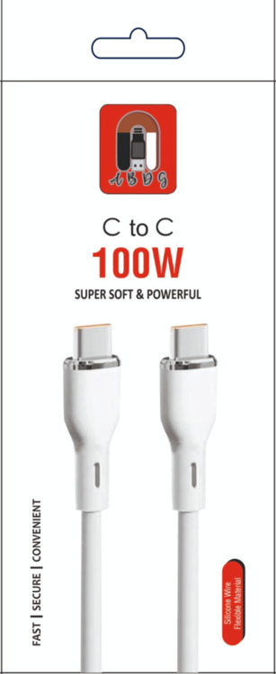 100W Type-C to Type-C Super Fast Charging Cable | USB-C PD Cable for Laptops & Smartphones