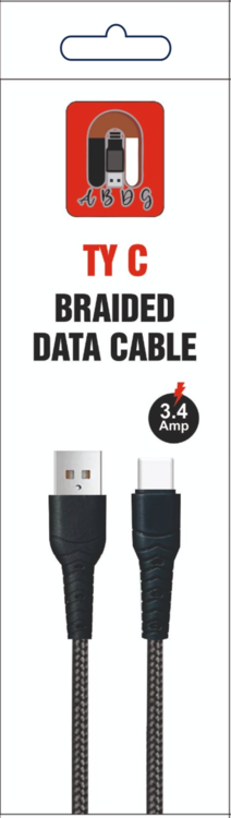 Type-C Braided Fast Charging Data Cable | 5V 3.4A Durable USB-C Cable