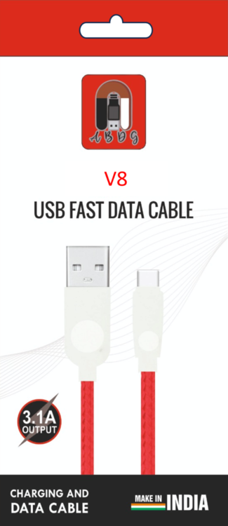 RED USB FAST DATA CABLE (3.1A Micro USB)