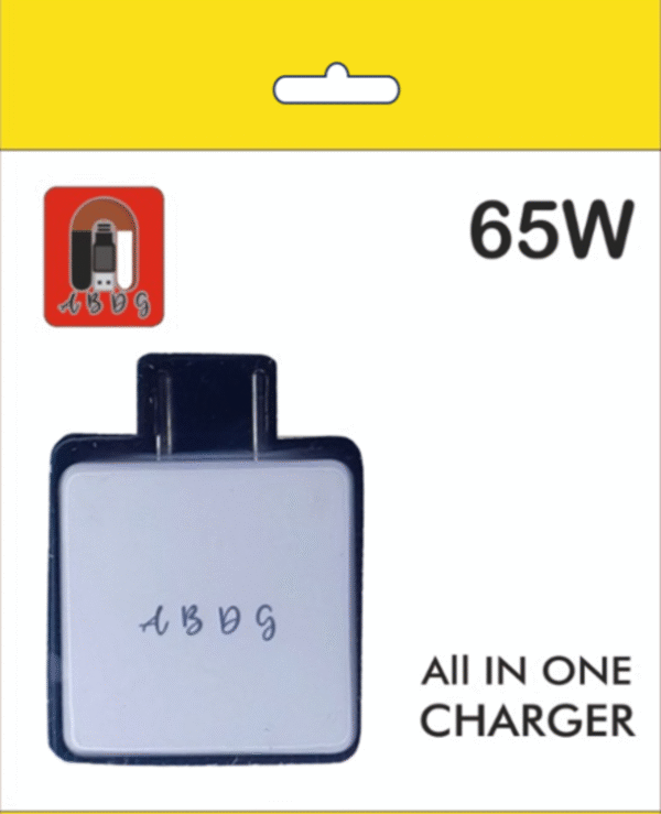 ABDG 65W All-in-One Fast Charger | Universal Power Adapter for Laptop, Tablet & Mobile